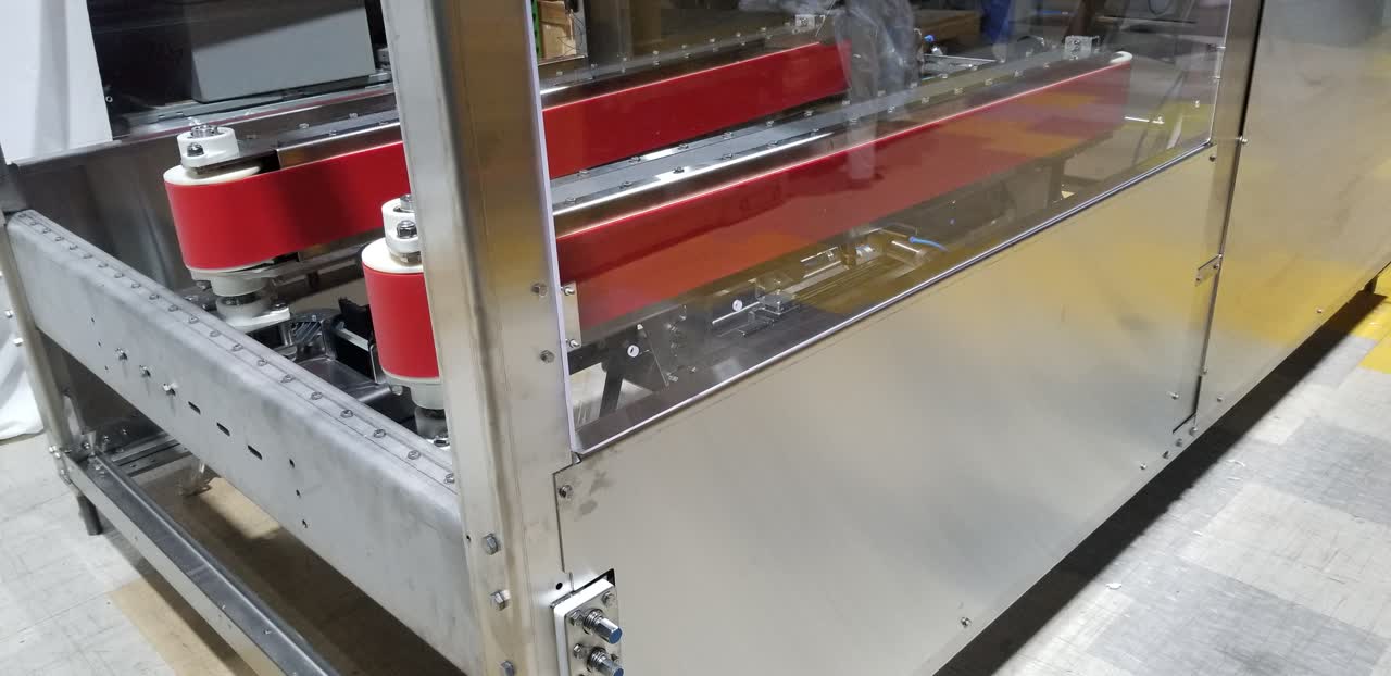 Case erecting machinery assembled in a workshop